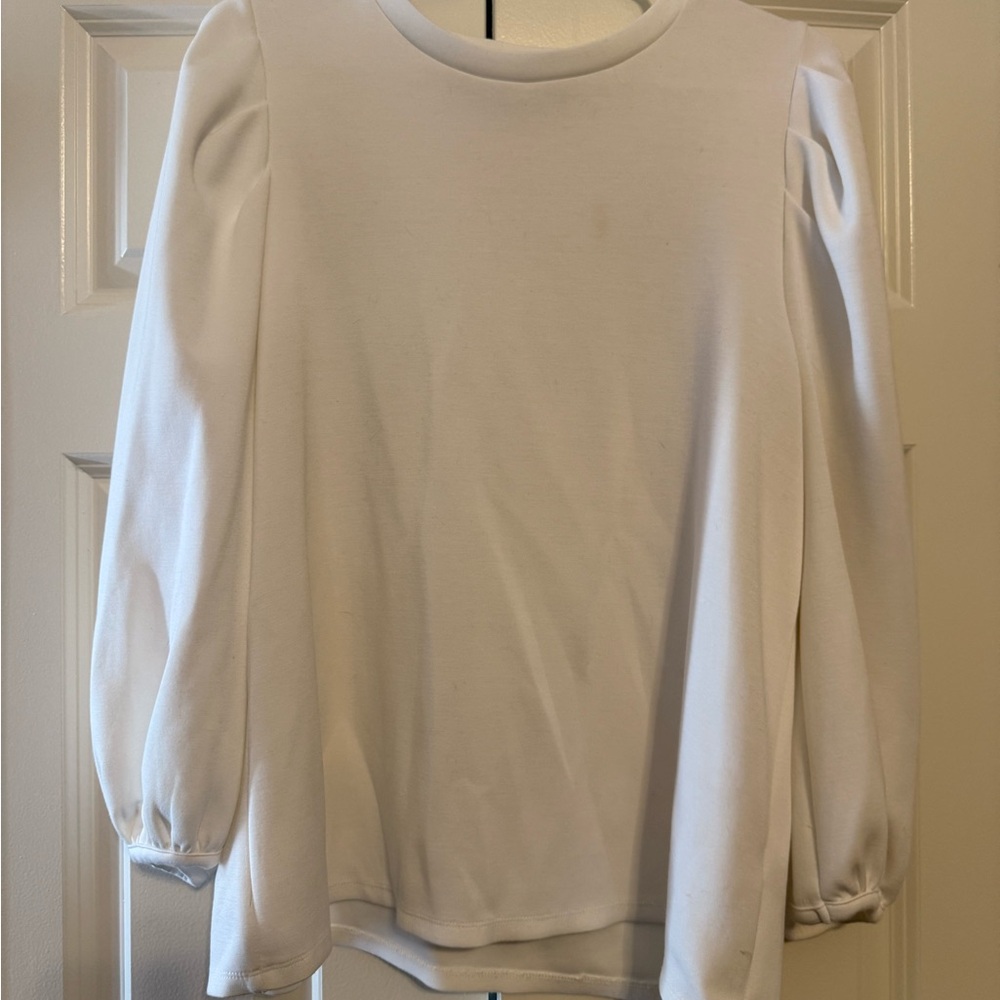 English Factory Thick White Long Sleeve Blouse